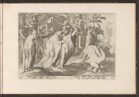 Phaethon's sisters turn into poplars and his friend into a swan, Hendrick Goltzius (workshop or), 1728 Canvas Print