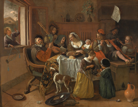 The Merry Family, Jan Havicksz. Steen, 1668 Canvas Print