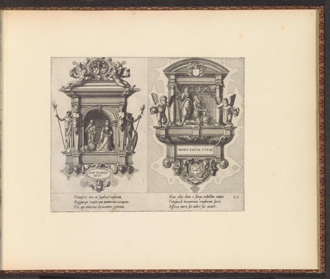 Two epitaphs with kneeling figures, Johannes or Lucas van Doetechum, 1563 Canvas Print