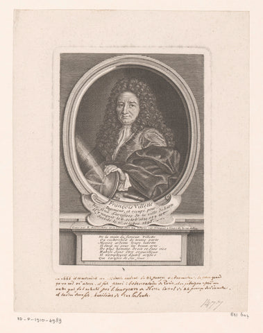 Portret van François Villette, Etienne Desrochers, c. 1726 Canvas Print