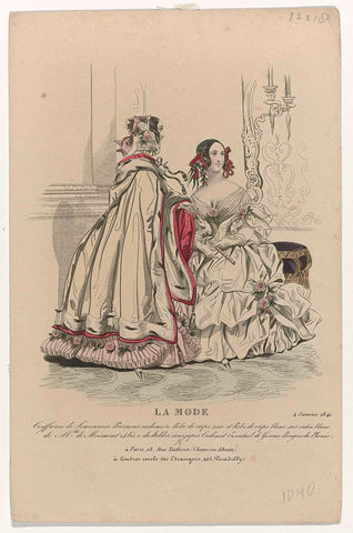 La Mode, 4 January 1840 : Coiffures de Lemonnier (...), anonymous, 1840 Canvas Print