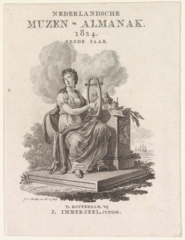 Title page for: Nederlandsche Muzen-Almanak 1824, Johannes Christiaan Bendorp, 1824 Canvas Print