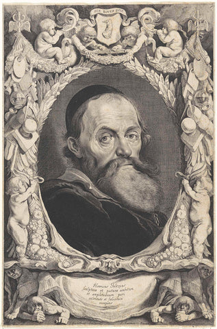 Portrait of Hendrick Goltzius, Jonas Suyderhoef, 1649 Canvas Print