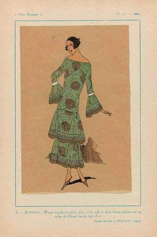 Très Parisien, 1923, No. 11: 3. - EMERALD. - D'une simplicité toute jolie..., anonymous, 1923 Canvas Print