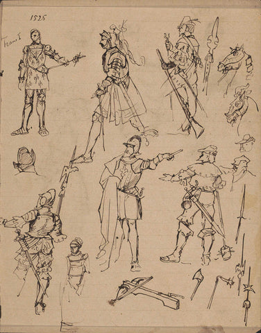 Figures in costumes from 1525, including King Francis I of France, Marius Bauer, 1885 Canvas Print