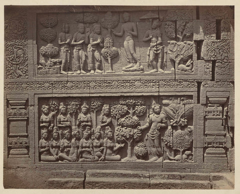 Basrelief with the birth and childhood of Buddha, Isidore Kinsbergen, 1873 Canvas Print