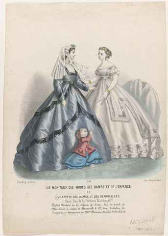 Moniteur des Modes des Dames et de L'Enfance et La Gazette des Dames et des Demoiselles, ca. 1866, No. 344 : Robes Foulard (...), E. Mille, c. 1866 Canvas Print