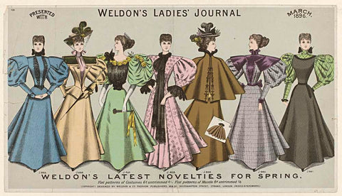 Weldon's Ladies' Journal, march 1896, No. 108, anonymous, 1896 Canvas Print