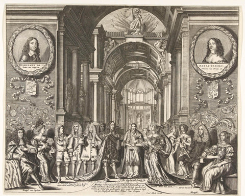 Marriage of Prince William III with Maria Stuart, 1677, anonymous, 1677 Canvas Print