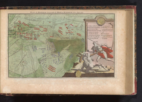 Map of the Battle of Malplaquet (1709), anonymous, 1735 Canvas Print