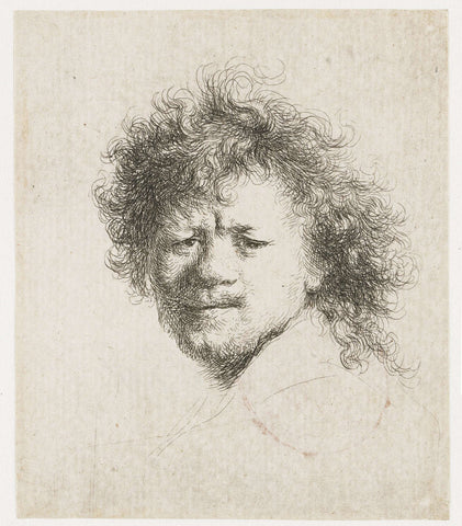 Self-portrait with Long, Bushy Hair, Rembrandt van Rijn, c. 1631 Canvas Print