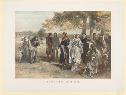 Floris V with its retinue of nobles, 1296, Samuel Lankhout & CO, 1878 - 1880 Canvas Print