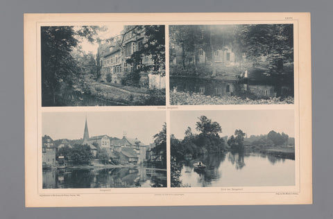 Four faces on Bergedorf in Hamburg, depicted Schloss Bergedorf and waterways in Bergedorf, Wilhelm Dreesen, 1894 Canvas Print