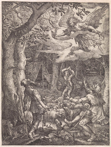 The Annunciation to the Shepherds, David Vinckboons (I), c. 1604 Canvas Print