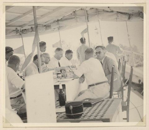 Meal for guests on the boat, anonymous, 1935 Canvas Print