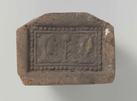 Fireplace stone depicting two jester heads, anonymous, anonymous, c. 1500 - c. 1600 Canvas Print