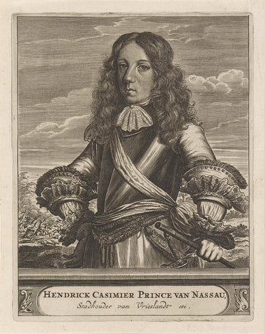 Portrait of Hendrik Casimir II, Count of Nassau-Dietz, Christiaan Hagen, 1675-1695 Canvas Print