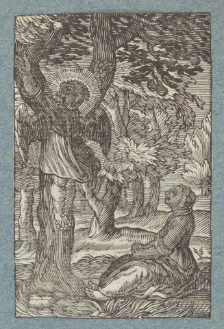 Child at angel crucified to tree, Christoffel of Shechem (II), 1628 Canvas Print