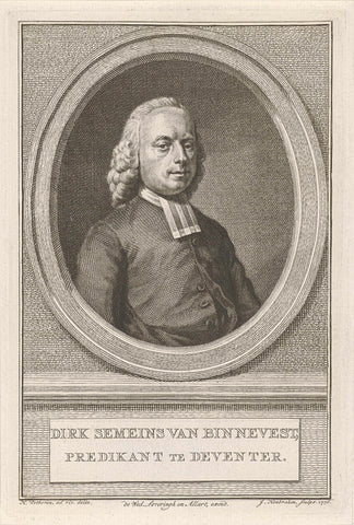 Portrait of Dirk Seimens van Binnevest, Jacob Houbraken, 1777 - 1778 Canvas Print