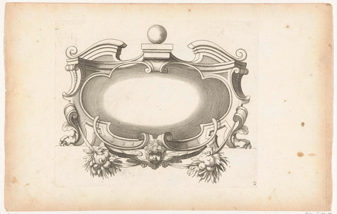 Cartouche in the form of broken pediment, Pierre Firens, 1613 - 1657 Canvas Print