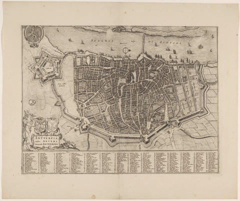 Map of Antwerp, anonymous, c. 1694 - 1706 Canvas Print