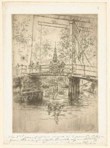 Small drawbridge in Amsterdam, James Abbott McNeill Whistler, 1889 Canvas Print