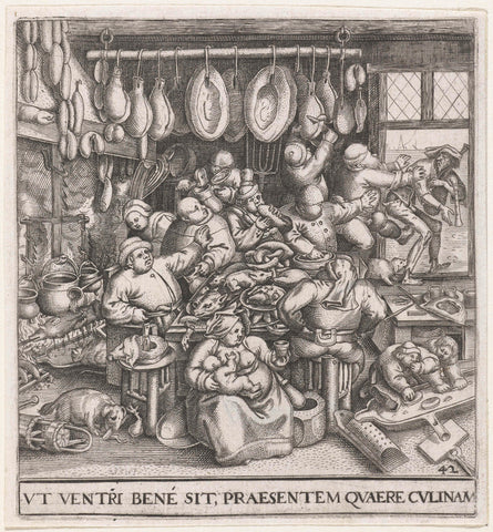 The fat kitchen, Johann Theodor de Bry, 1596 Canvas Print