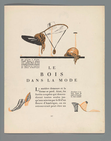 Gazette du Bon Ton, 1922 - No. 9 : p. 277: Le Bois dans la Mode, anonymous, 1922 Canvas Print