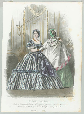 Les Modes Parisiennes, 1860, No. 882 : Robes et Sorti (...), Laurent François Guerdet, 1860 Canvas Print