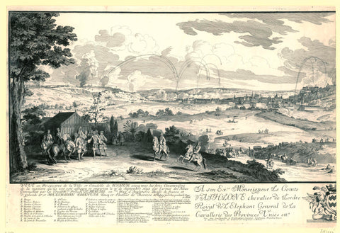 View of the siege of Namur (left half), 1695, Bernard Picart, 1697 Canvas Print