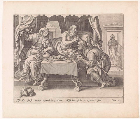 Isaac blesses Jakob, Maerten de Vos, 1639 Canvas Print