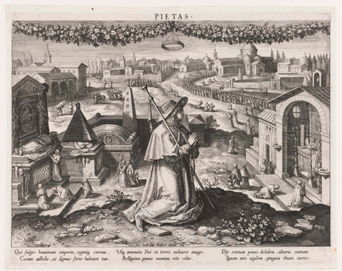 Pietas as the personification of piety, Raphaël Sadeler (I), 1597 Canvas Print