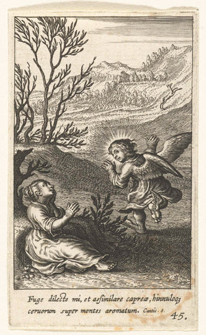 Engel sneaks away from sleeping child, Boetius Adamsz. Bolswert, 1624 Canvas Print