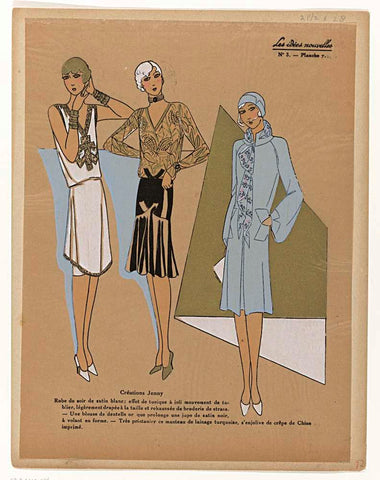 Les idées nouvelles, 1926, No. 3, Plate 7 : Créations Jenny (...), anonymous, c. 1926 Canvas Print