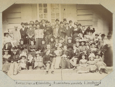 Group portrait of former pupils ('l'Association amicale des anciens élèves') during an excursion to Chantilly, anonymous, 1898 Canvas Print