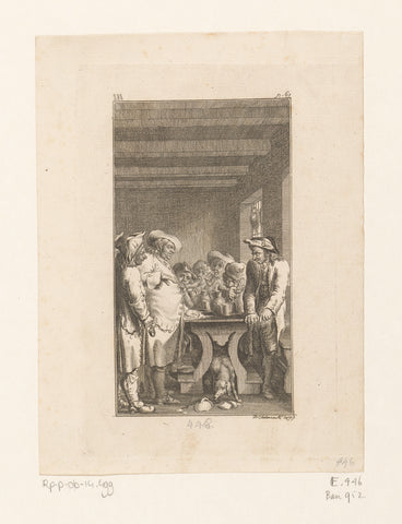 Himmel's deception is discovered by the builders, Daniel Nikolaus Chodowiecki, 1782 Canvas Print