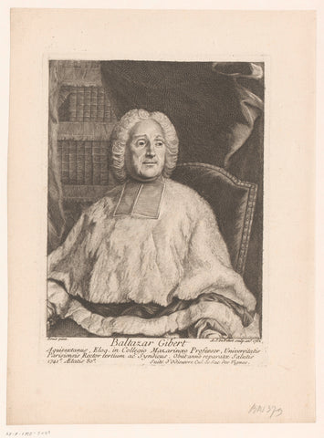 Portret van Balthazar Gibert, A.J. Defehrt, 1752 Canvas Print