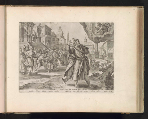 God Appears to Jeremiah, Antonie Wierix (II), 1585 Canvas Print