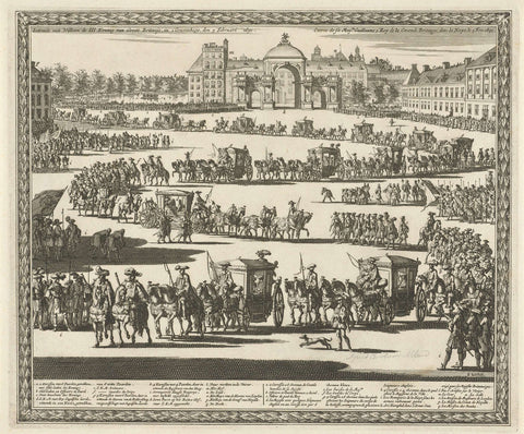 Entry of King William III in The Hague, 1691, Jan Luyken, 1691 Canvas Print