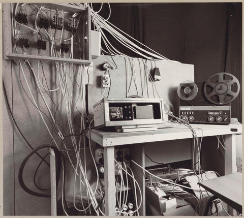 Technical equipment including a tape recorder, c. 1975 Canvas Print