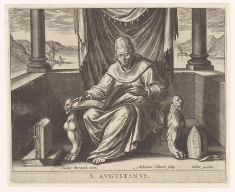 Father Augustine, Adriaen Collaert, c. 1570 - c. 1590 Canvas Print