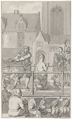 Beheading of the engraver Cornelis de Hooghe, 1583, Jacobus Buys, 1787 - 1789 Canvas Print