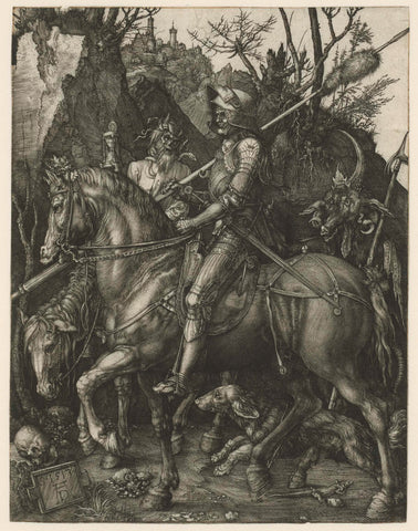 Knight, Death, and the Devil, Albrecht Dürer, 1513 Canvas Print