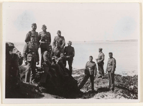 German soldiers on a rocky coast, anonymous, 1941 Canvas Print