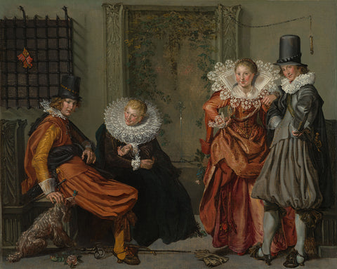 Elegant Couples Courting, Willem Pietersz. Buytewech, c. 1616 - c. 1620 Canvas Print