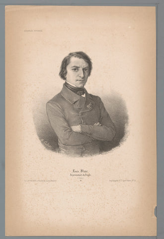 Portret van Louis Blanc, Alexandre Collette, 1848 Canvas Print