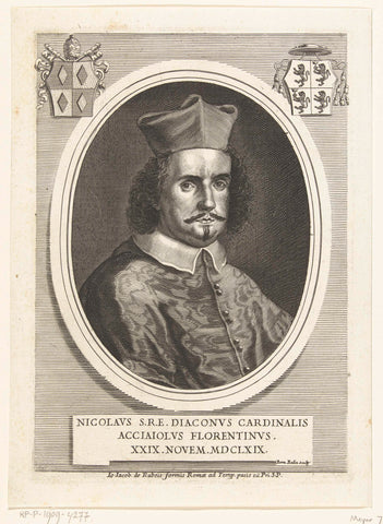 Portrait of Cardinal Nicolò Acciaioli, Barend de Bailliu, 1668-1704 Canvas Print