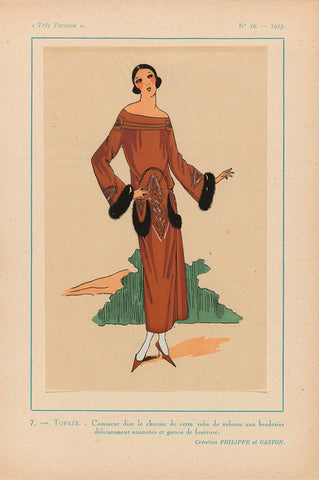 Très Parisien, 1923, No. 10: 7.-TOPAZ. - Comment dire le charme..., anonymous, 1923 Canvas Print