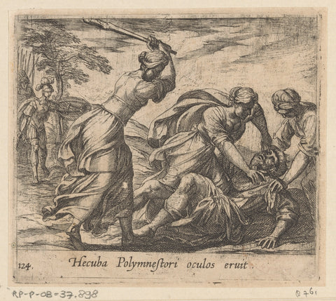 Hekuba and the Trojan Women Kill Polymestor, Antonio Tempesta, 1606 Canvas Print