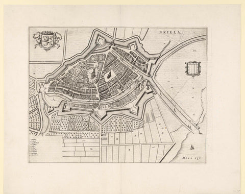 Map of Den Briel, anonymous, 1647 - 1649 Canvas Print